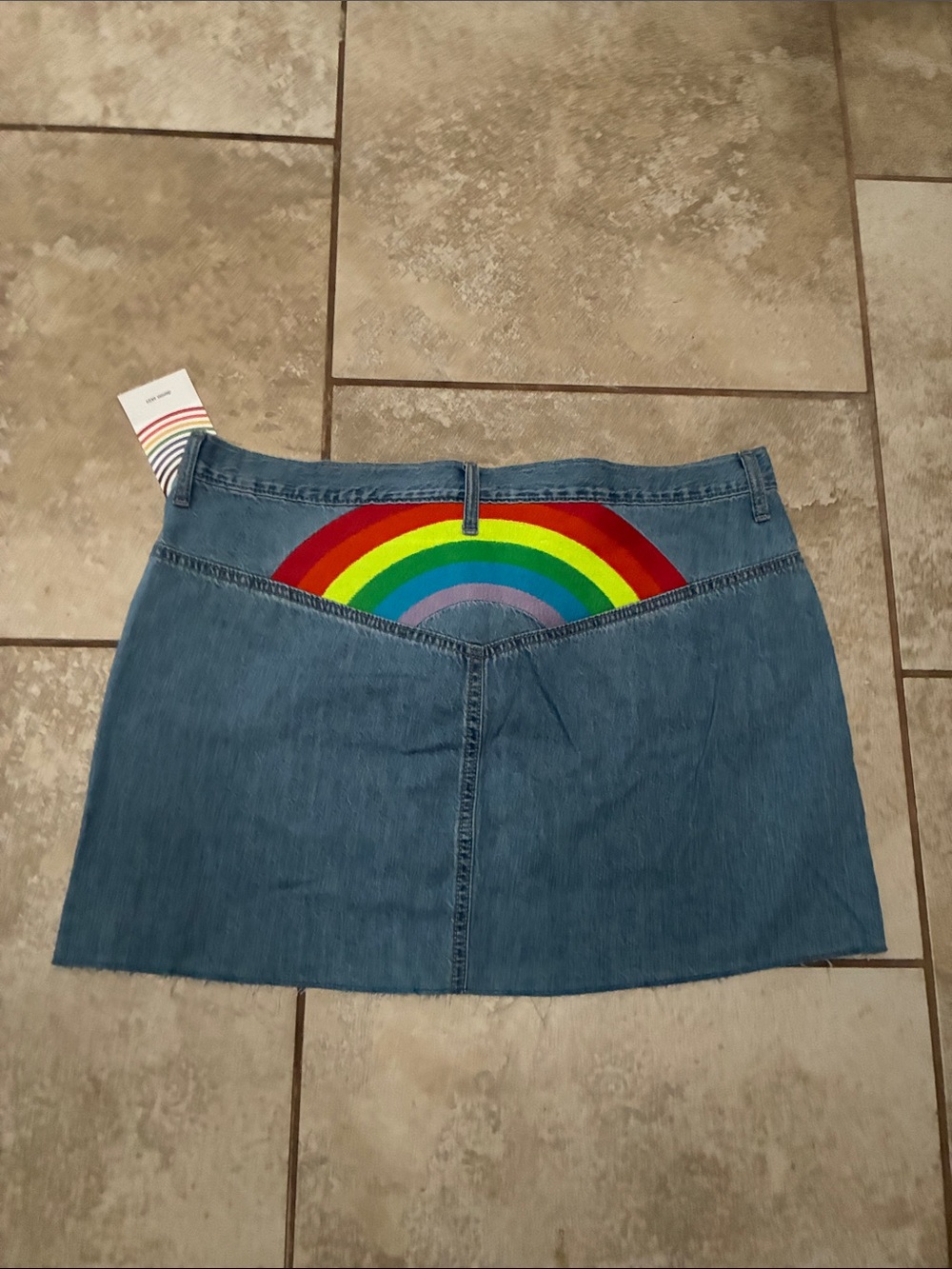Target Blue Denim Mini Skirt with Frayed Hem